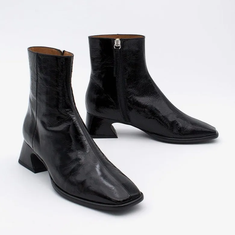 ANGEL ALACRON BLACK LEATHER CREMIA BOOTS