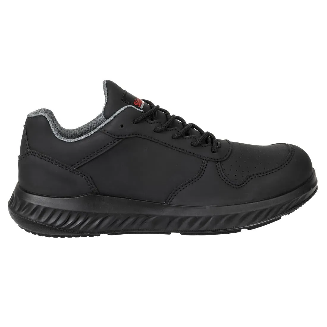 BA063-37 Slipbuster Recycled Microfibre Trainers Matte Black 37