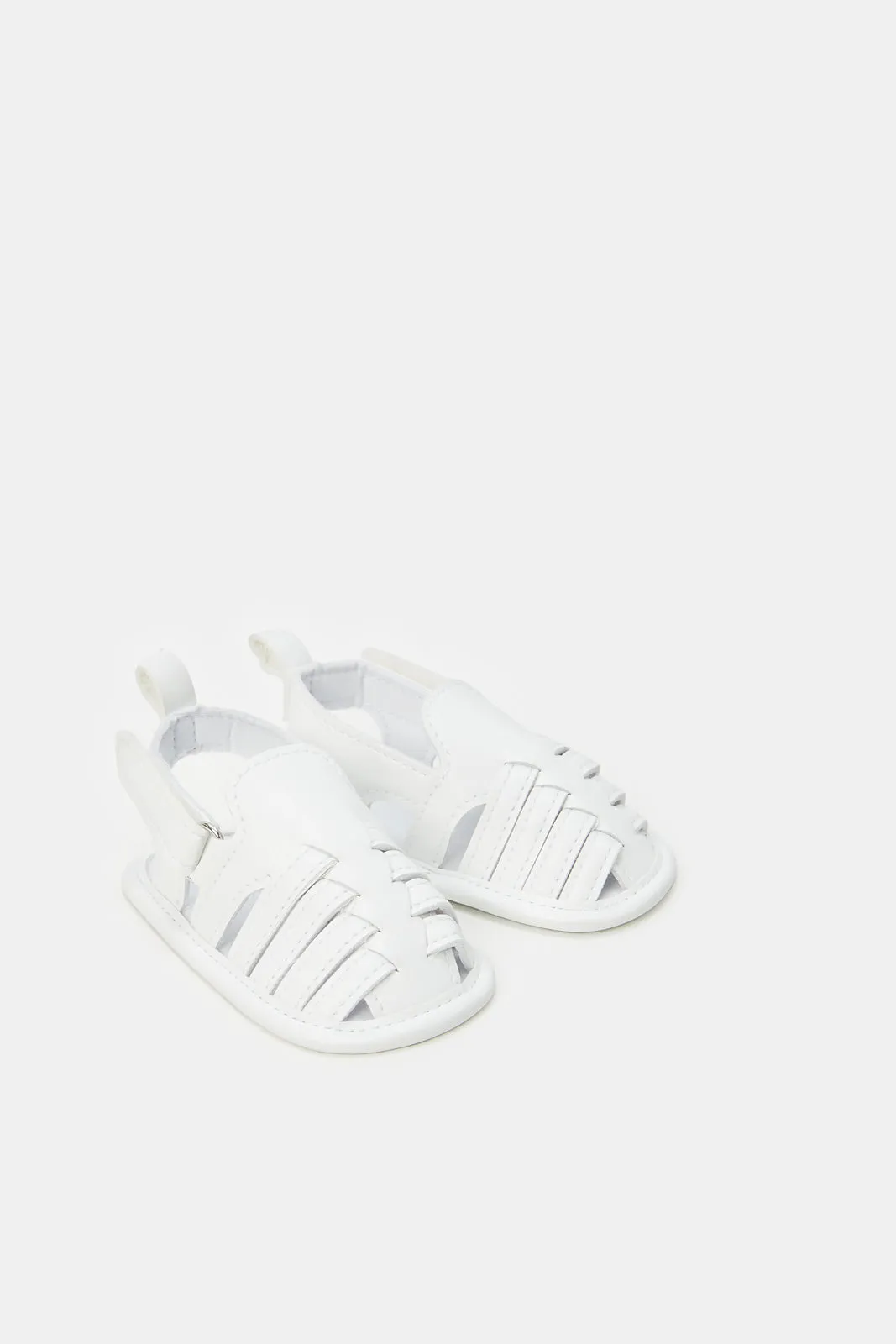 Baby Grey Velcro Pram Shoe