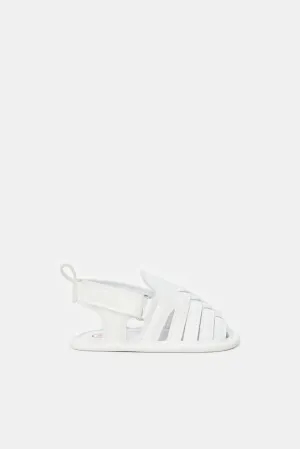 Baby Grey Velcro Pram Shoe