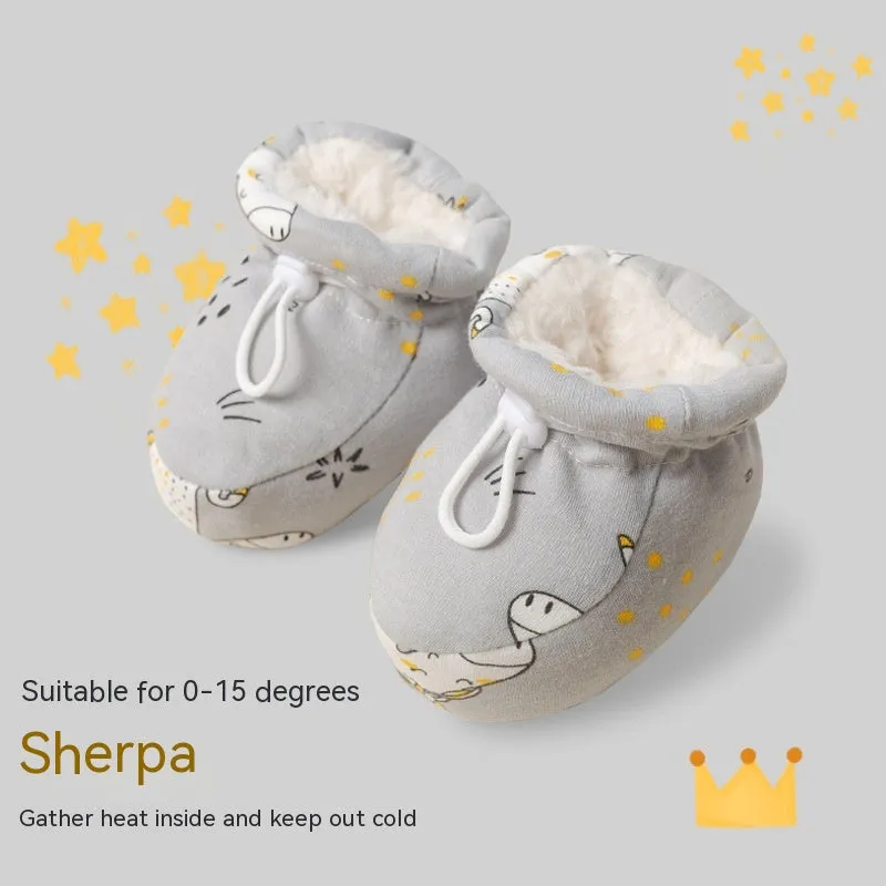 Baby Shoes Soft Sole Toddler Warm Shoes Cotton-padded Shoes With Velvet