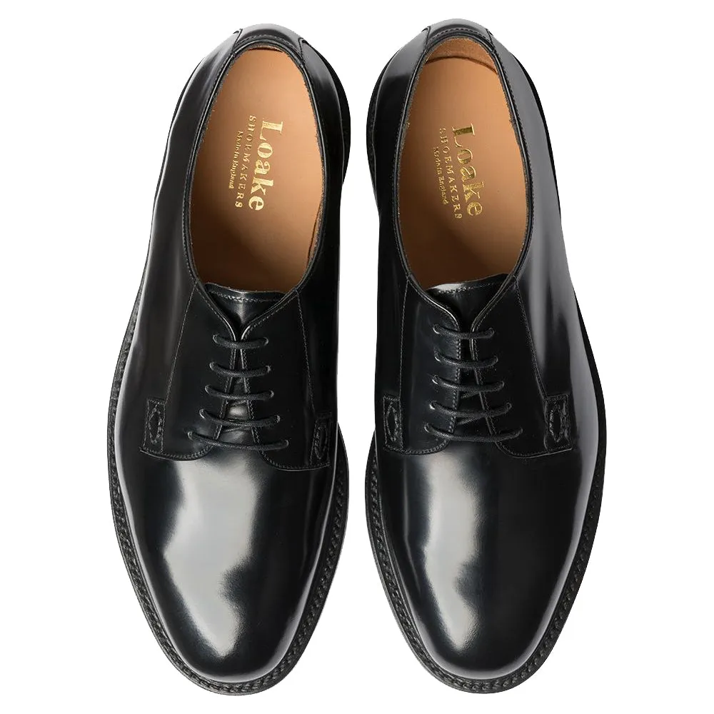 Black Polished Waverly Derby Shoes