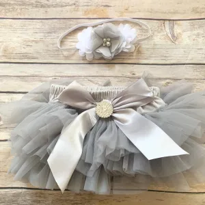 Bloomers/headband set - gray