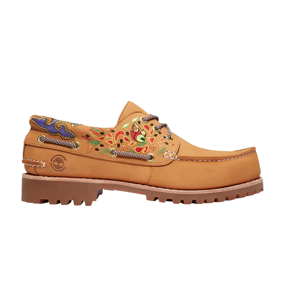 Boots CLOT x 3-Eye Lug Handsewn Boat Timberland, tan