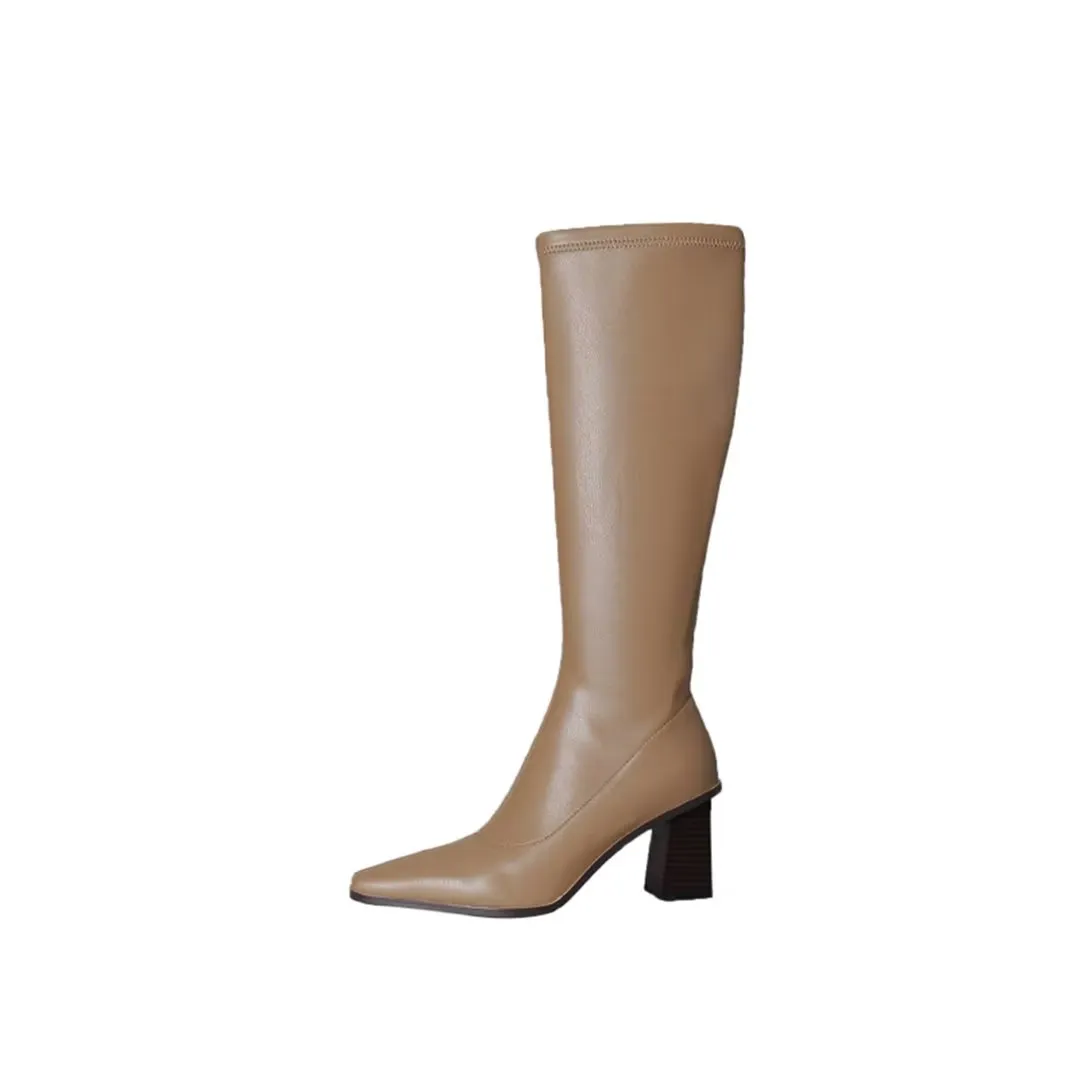 ChicVogue Elite Leather Square-Toe Winter Boots