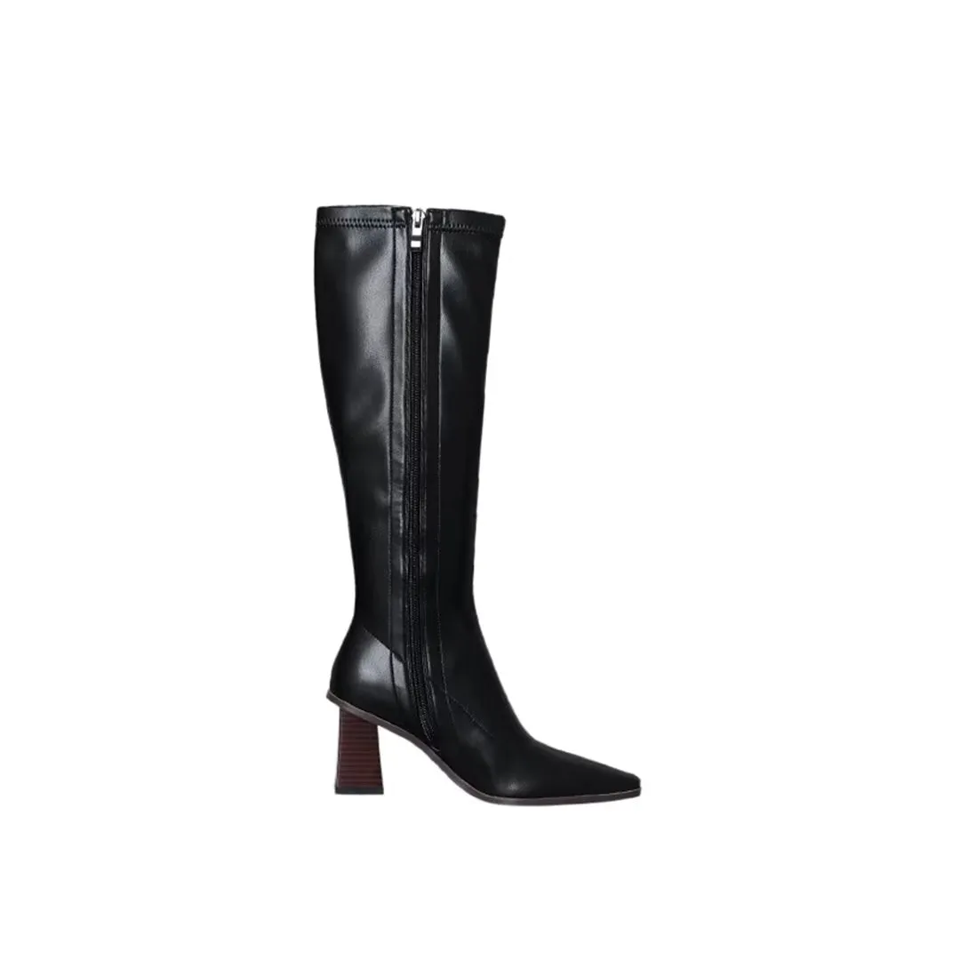 ChicVogue Elite Leather Square-Toe Winter Boots