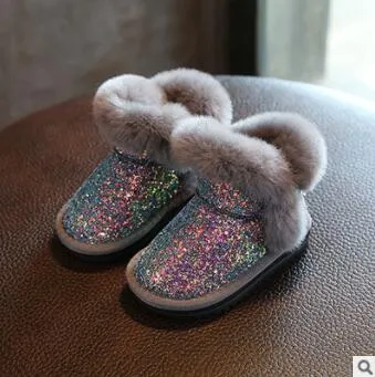 Children's Sequin Genuine Leather Boots