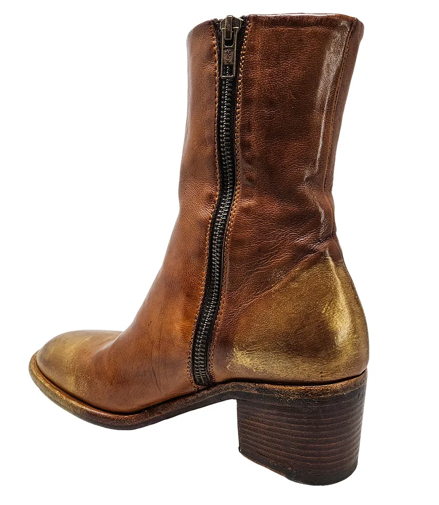 Cognac Hand Rubbed Ankle Boot