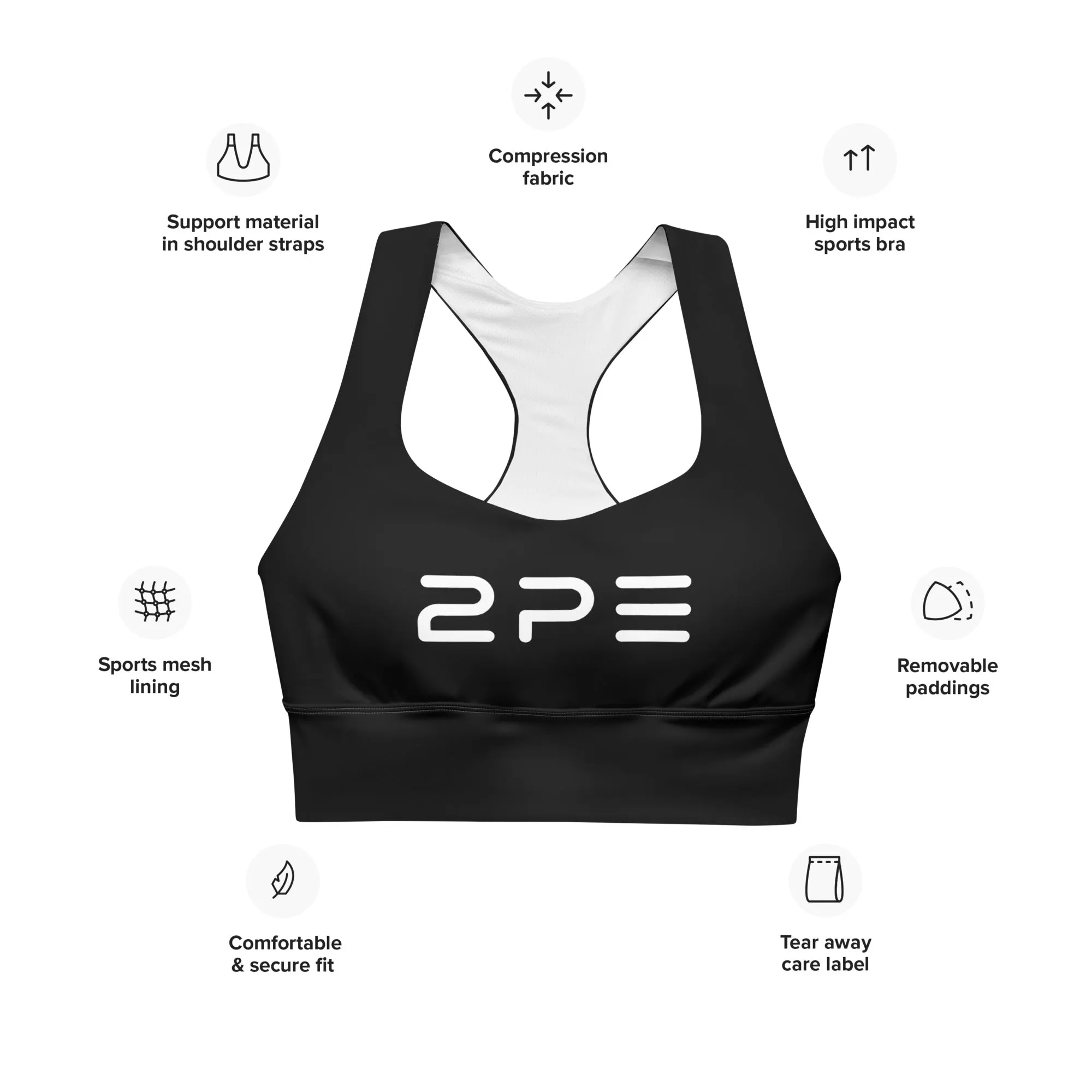 Compression sports bra - Black