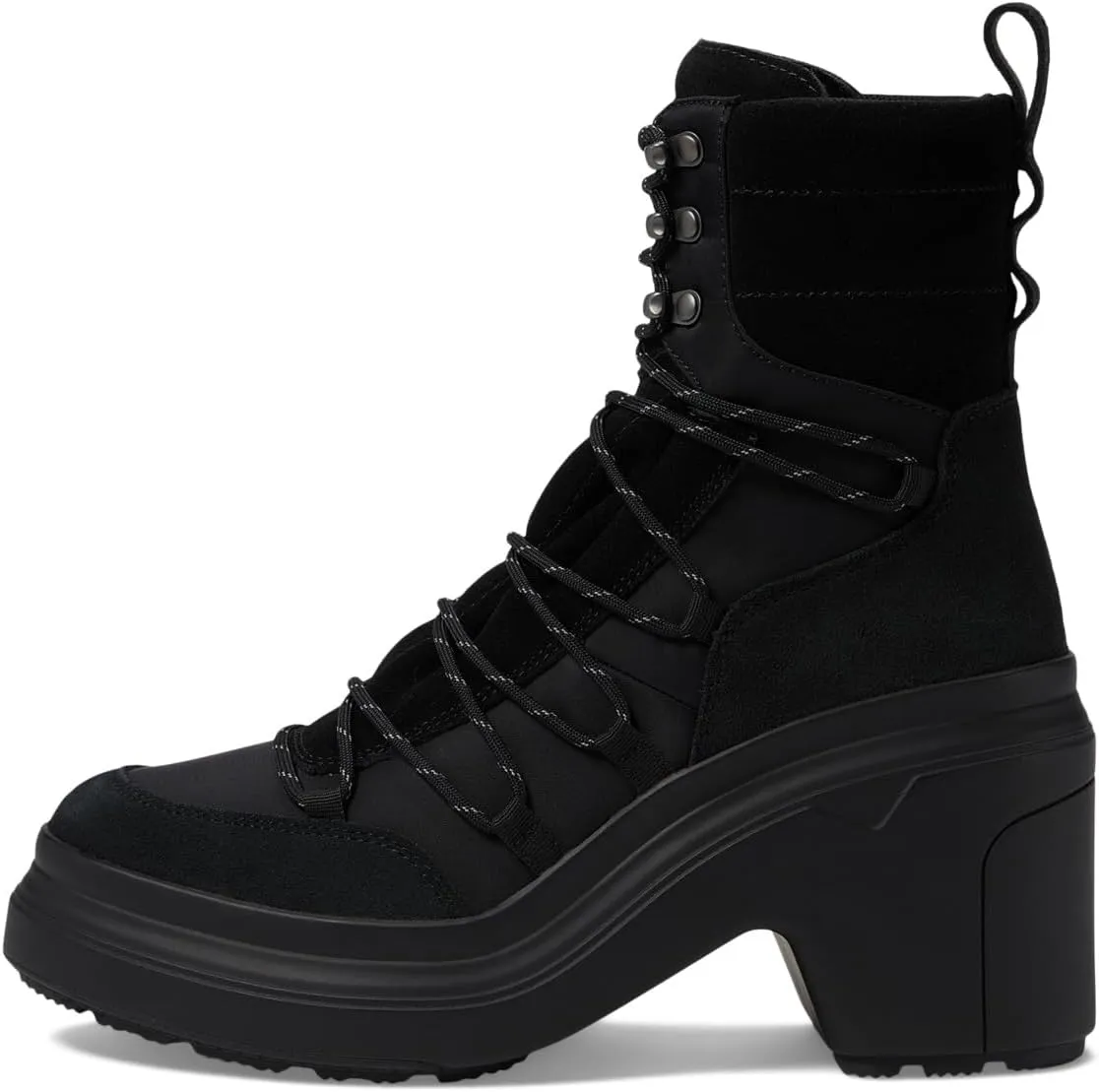 Discoverer Mid Lace-Up Leather Heel Boot Hunter, black