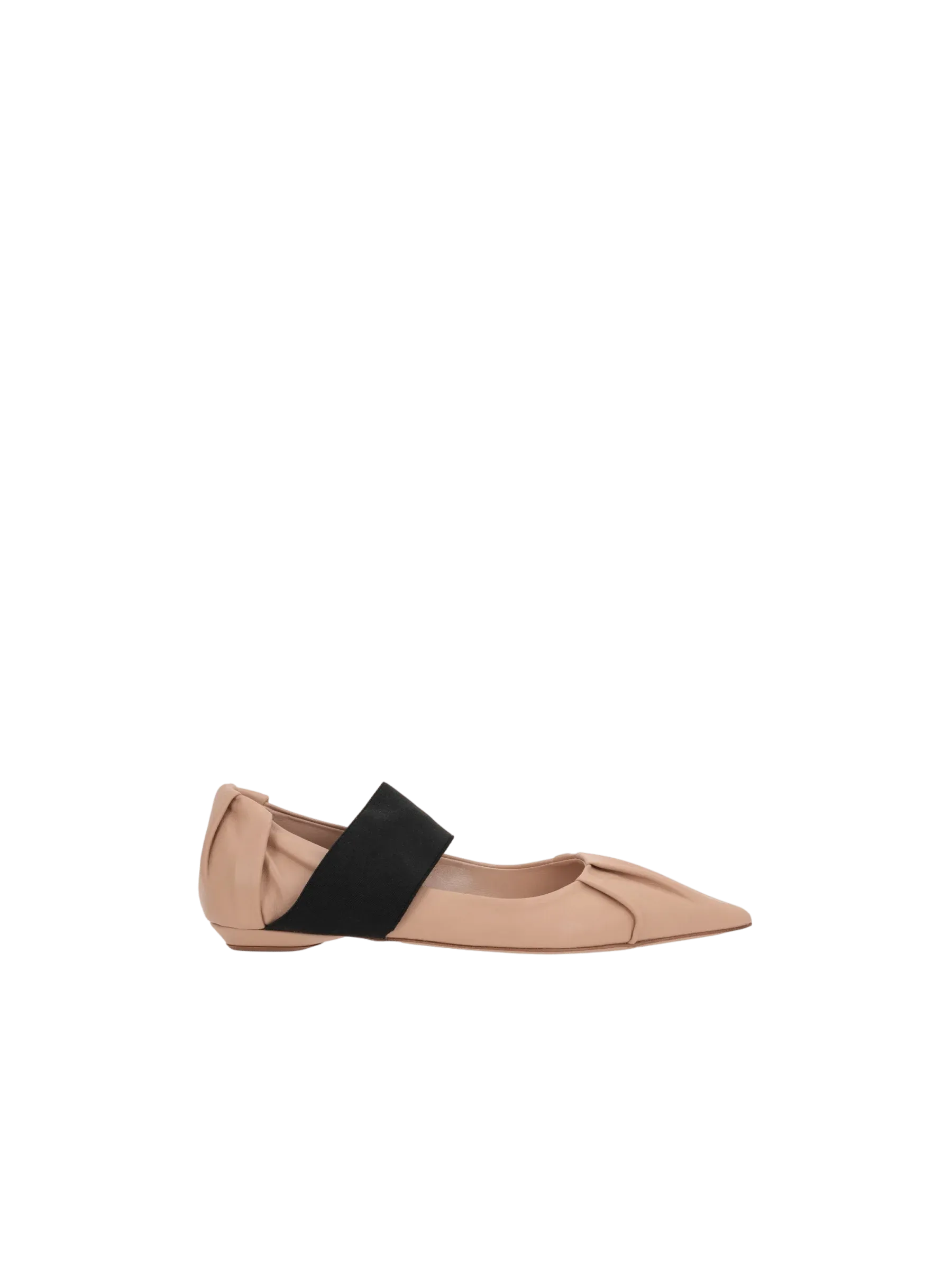 Draped Leather Ballerinas