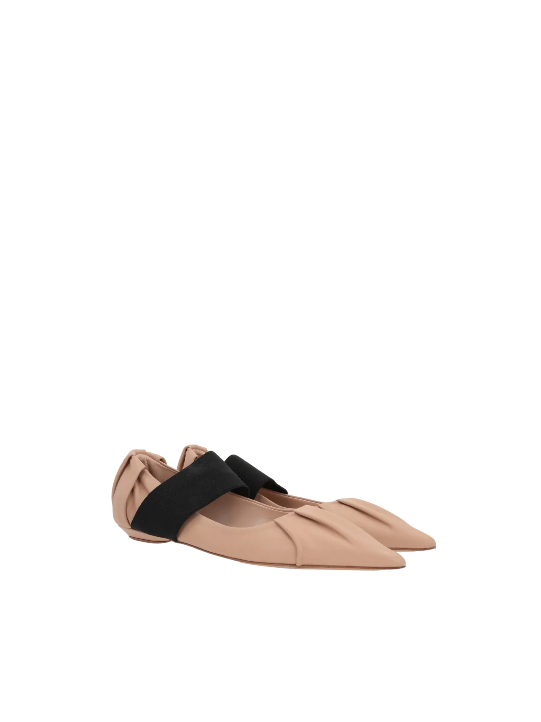 Draped Leather Ballerinas