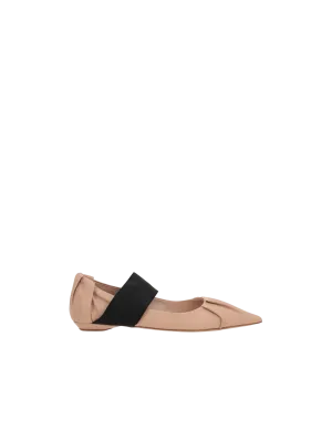 Draped Leather Ballerinas