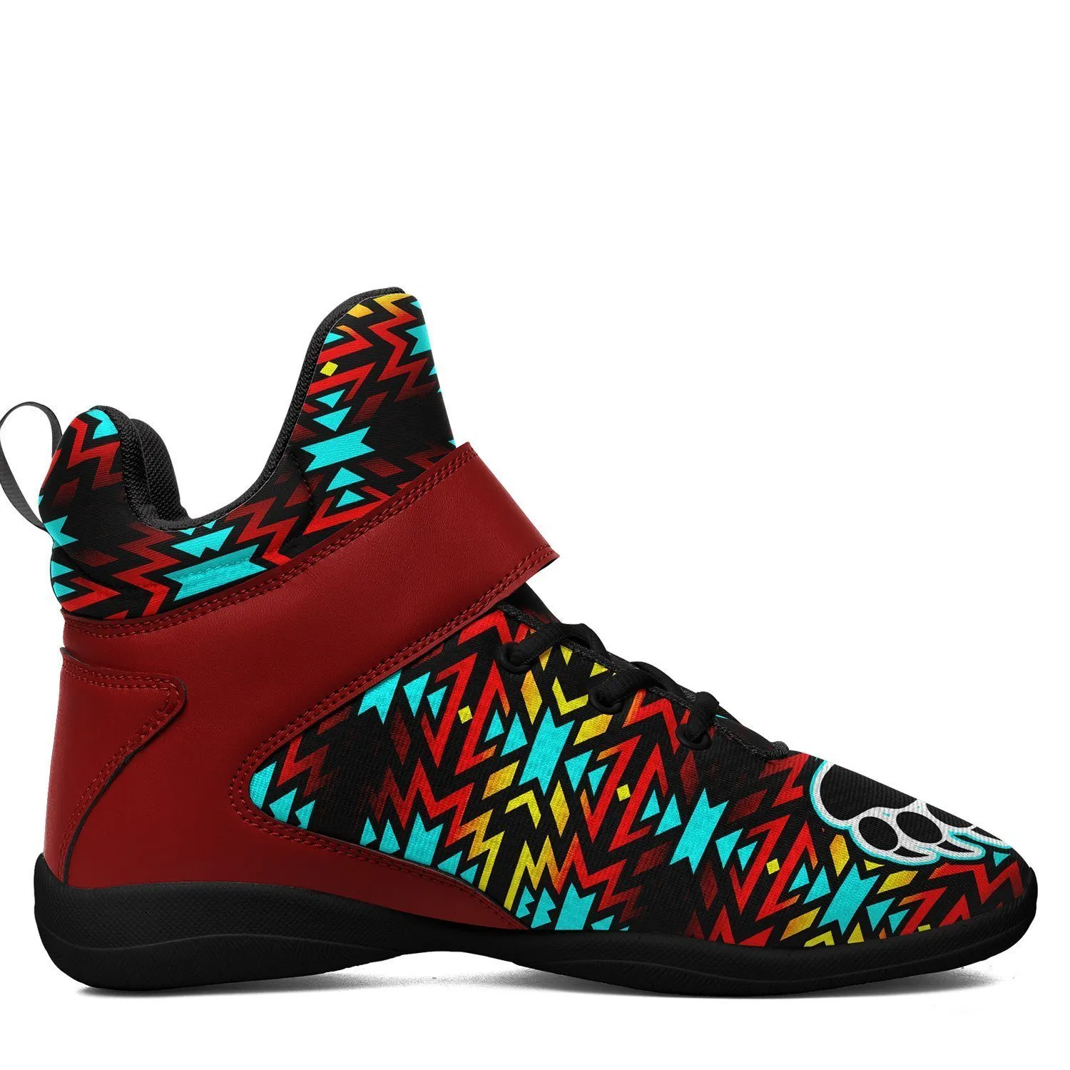 Fire Colors and Turquoise Bearpaw Ipottaa Basketball / Sport High Top Shoes - Black Sole