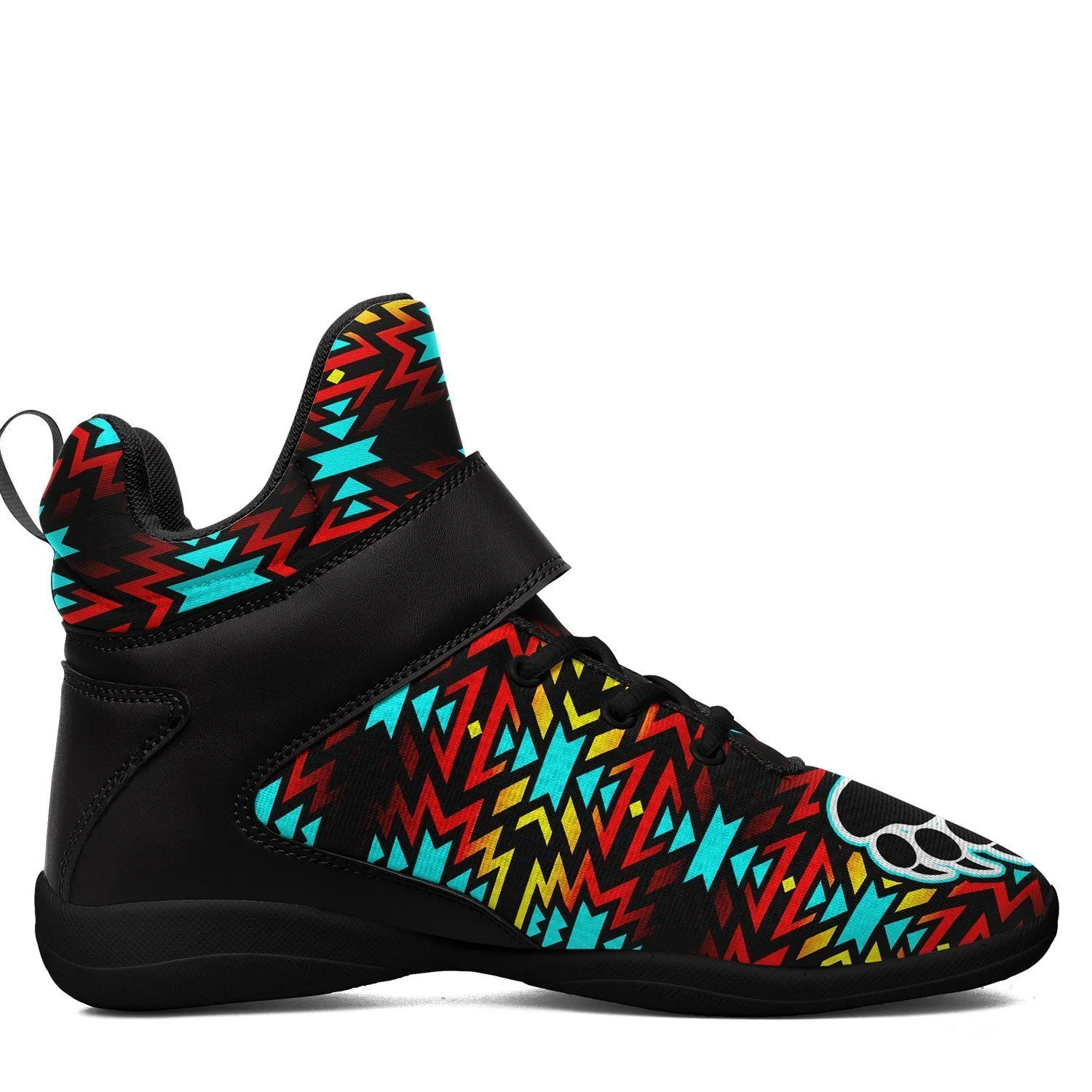 Fire Colors and Turquoise Bearpaw Ipottaa Basketball / Sport High Top Shoes - Black Sole