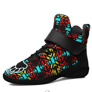 Fire Colors and Turquoise Bearpaw Ipottaa Basketball / Sport High Top Shoes - Black Sole