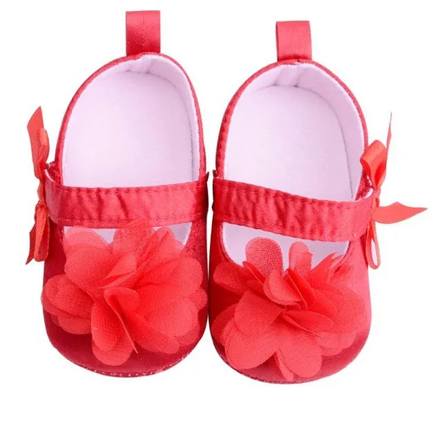 Flower Moccasins Newborn Girls Boots 0-18 Months