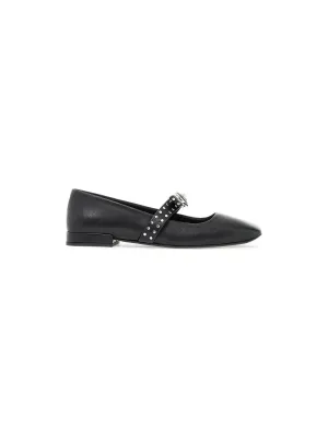 Gianni Ribbon Studded Leather Ballerinas