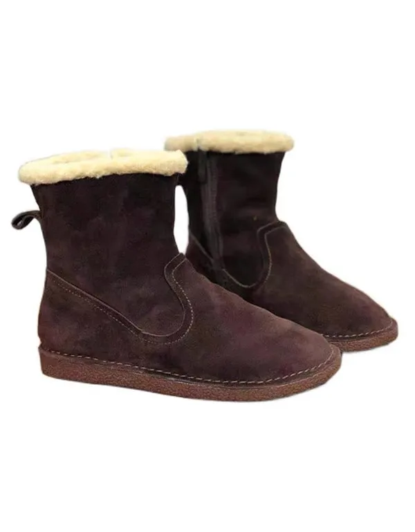 Handmade Retro Suede Winter fur Boots