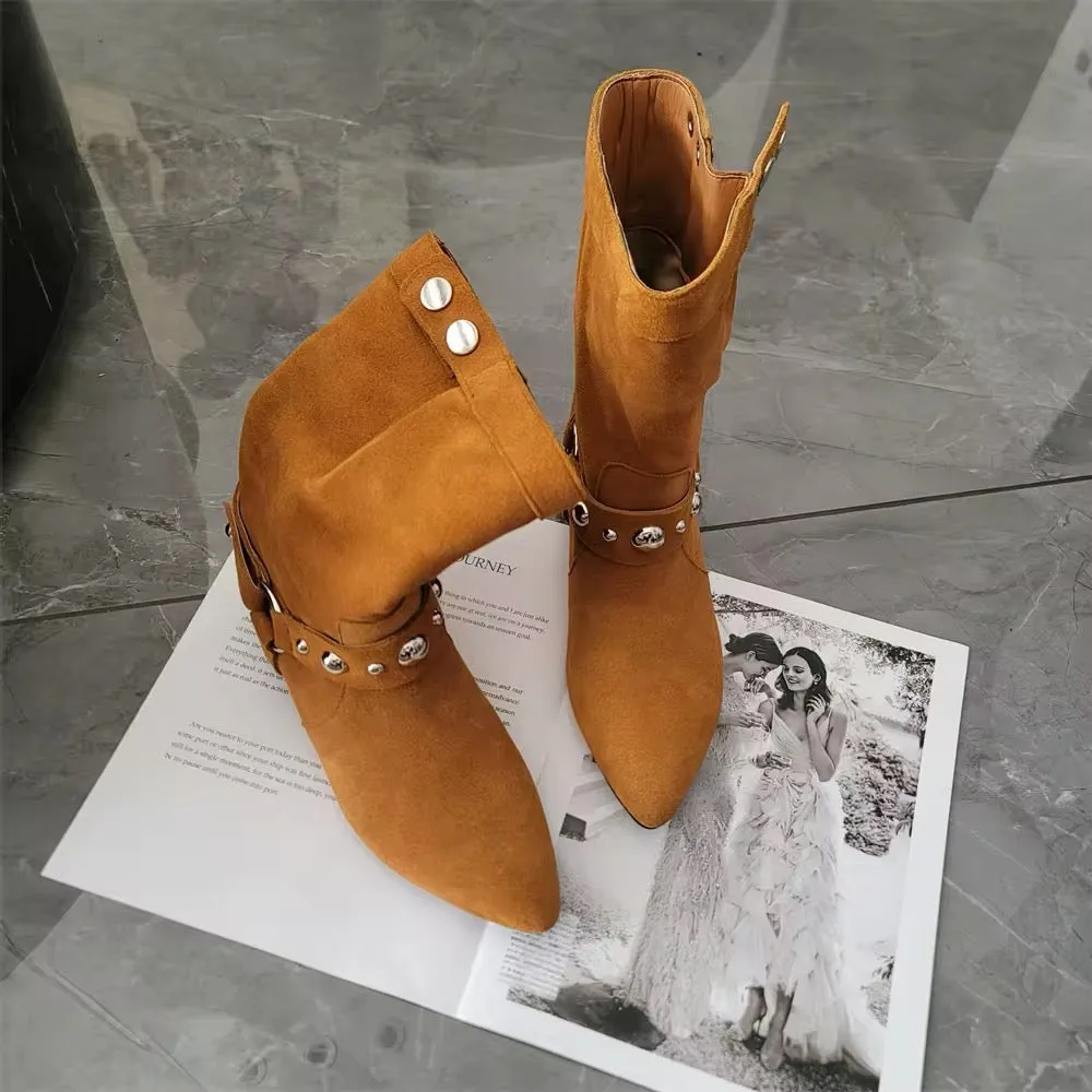 Handmade Women's Genuine Leather Cowboy Boots