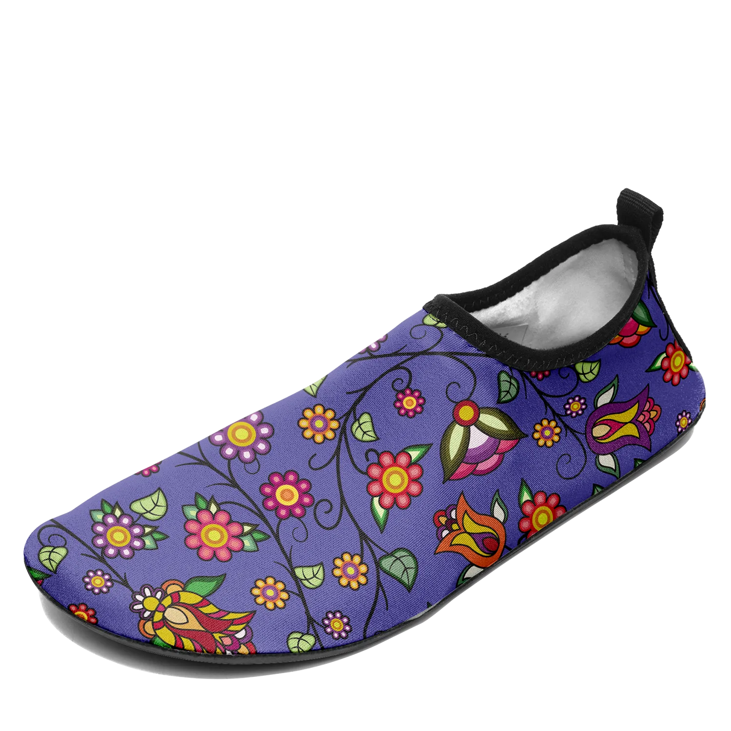 Heartbeat Petals Blue Kid's Sockamoccs Slip On Shoes