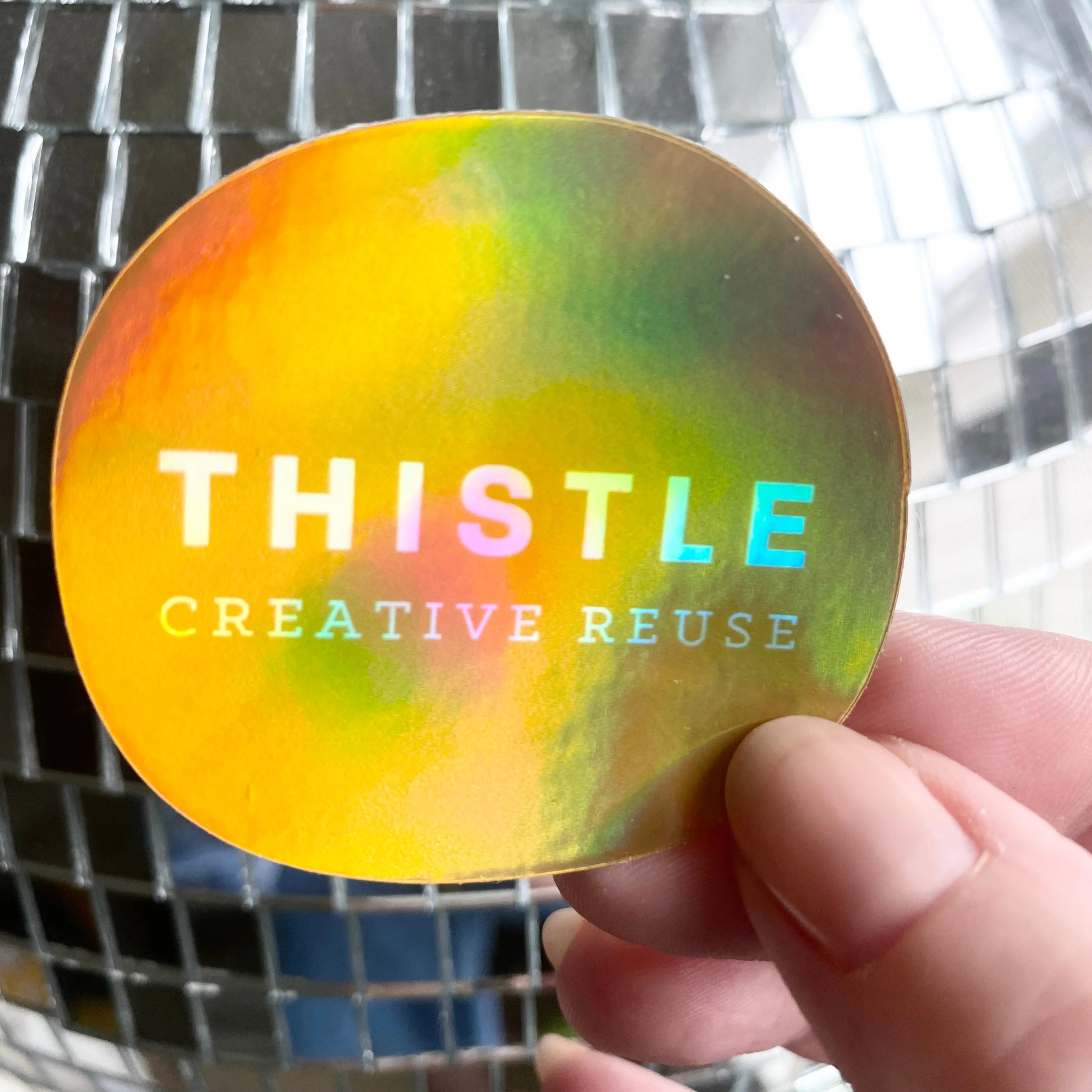 Holographic Thistle Logo Sticker