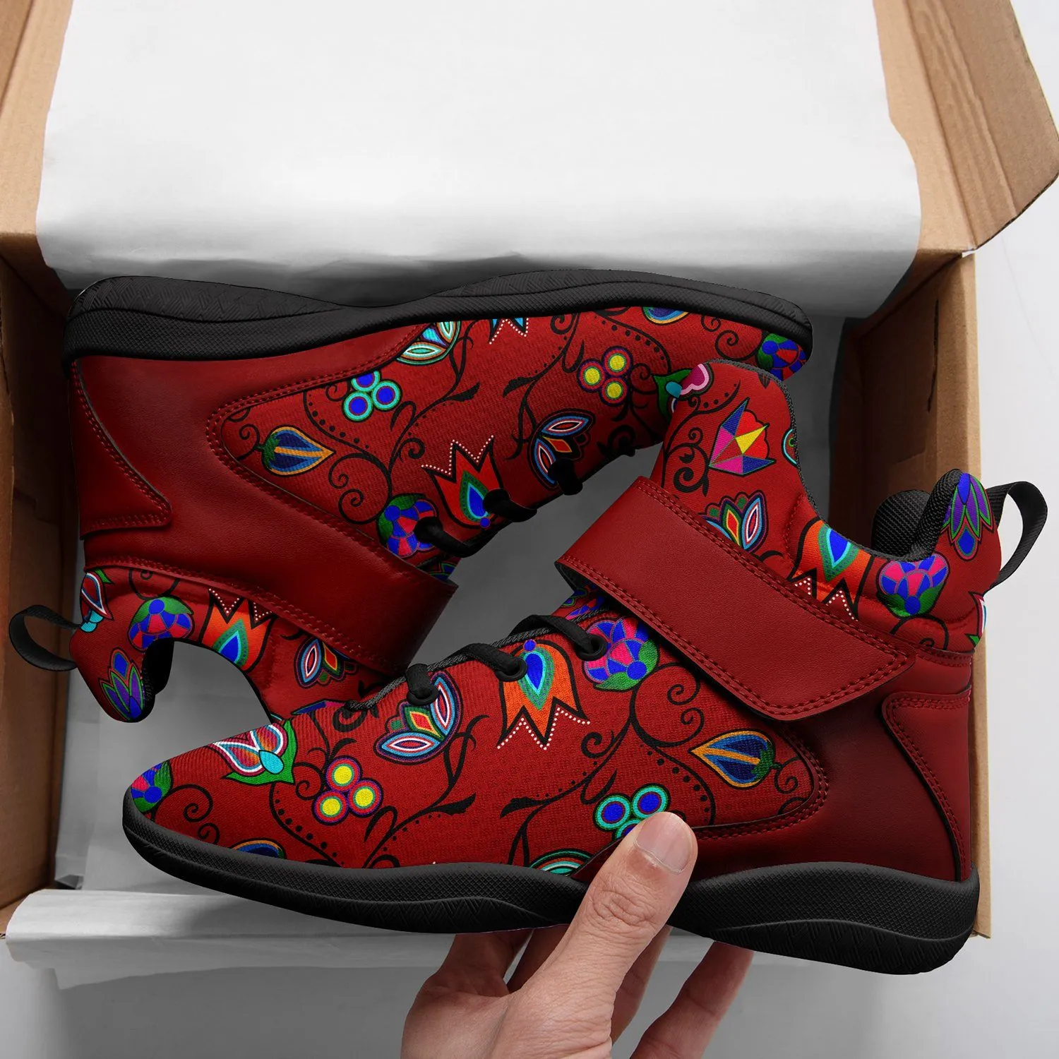 Indigenous Paisley Dahlia Ipottaa Basketball / Sport High Top Shoes