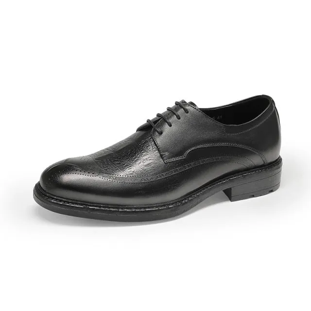 LuxeLeather Exotic Pattern Lace-up Oxford Shoes