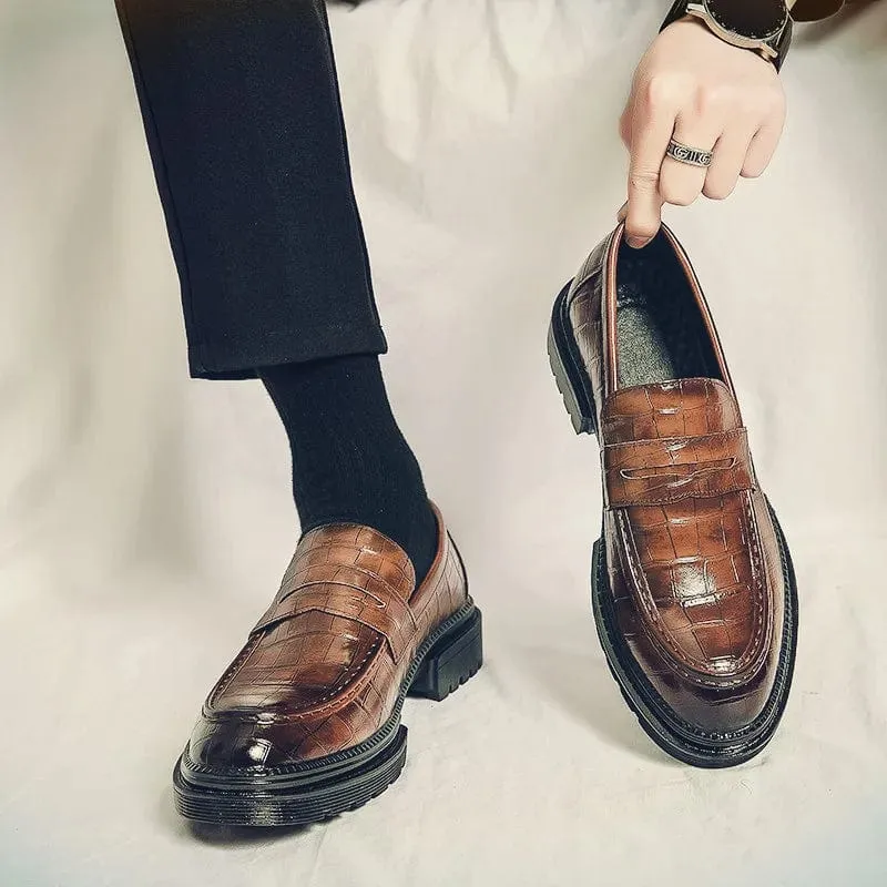 Men's Luxury Oxford Leather Shoes: Breathable Formal Dress Shoes, Office Wedding Flats, Rubber Sole Moccasins