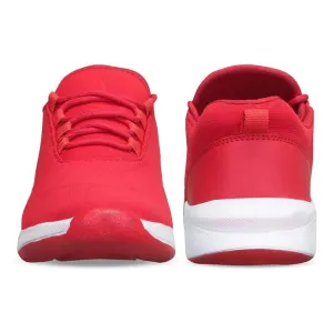 Men's Stylish and Trendy Red Solid Fabric Casual Sports Shoes