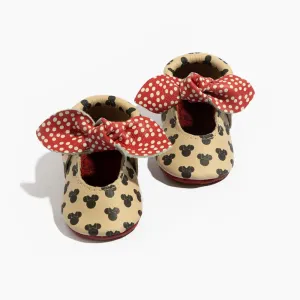 Minnie Dots Knotted Bow Baby Shoe