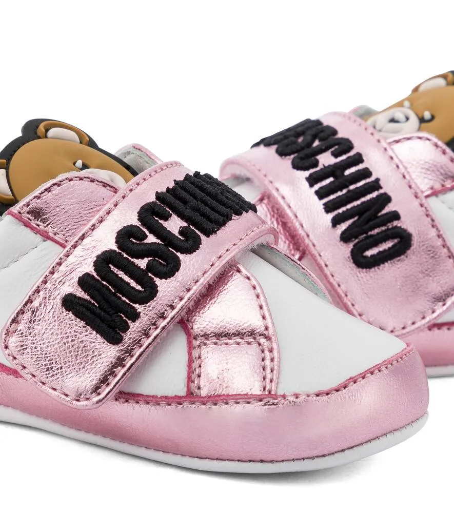 Moschino children's leather sneakers, white