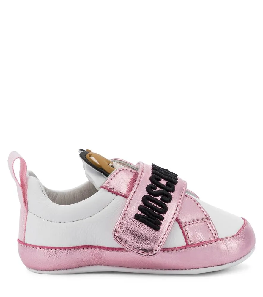 Moschino children's leather sneakers, white