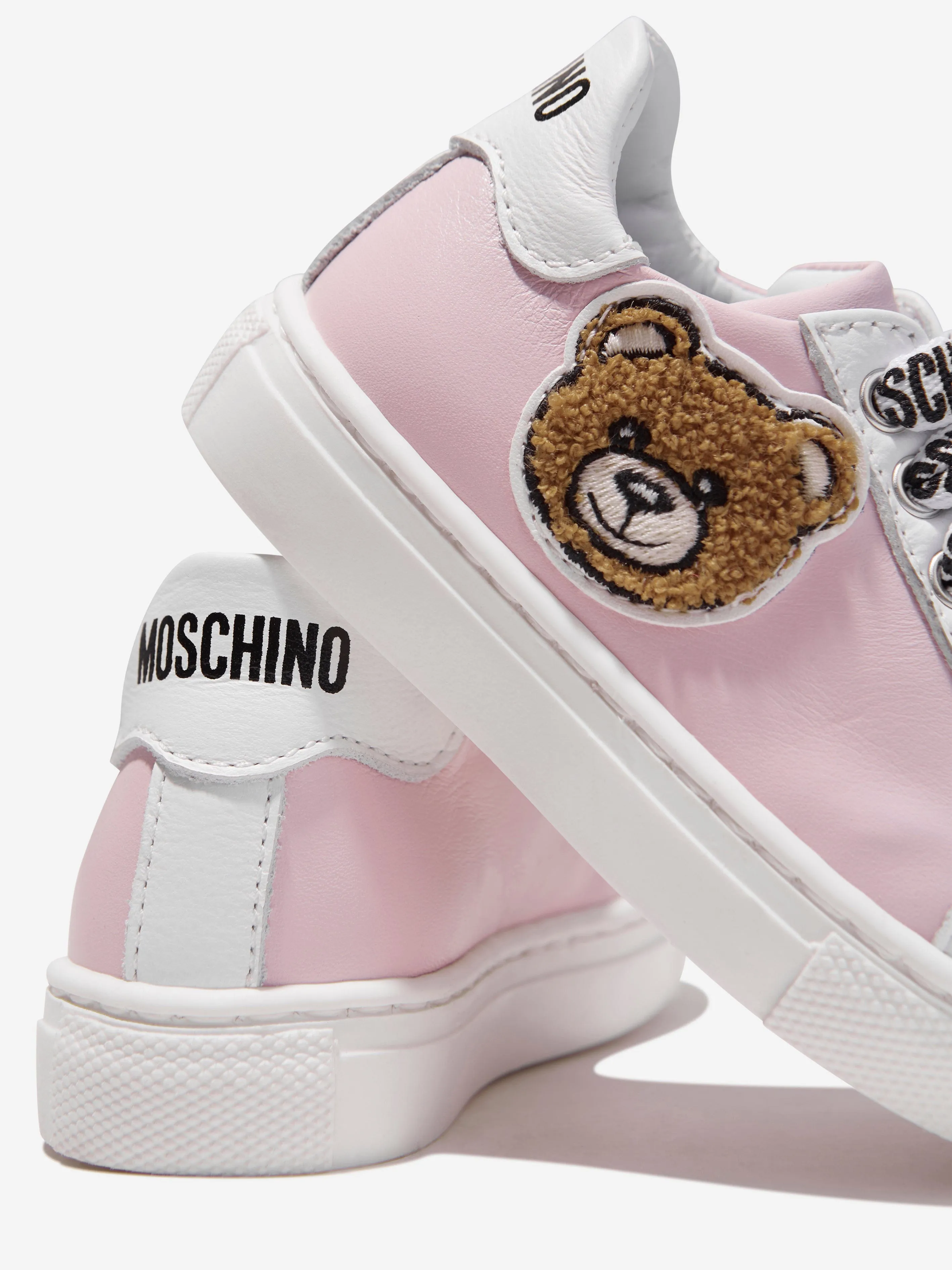 Moschino Girls Teddy Bear Trainers in Pink