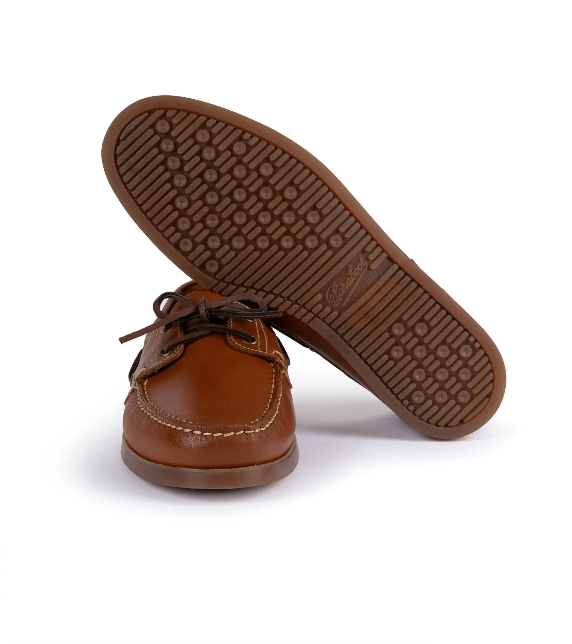 Paraboot Barth Leather Boat Shoe: Whiskey