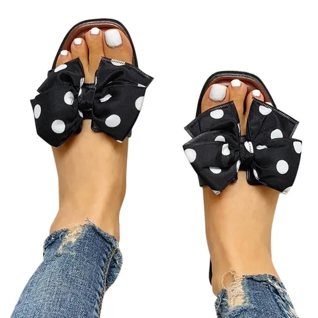 "Ruth" Polka Dot Bow Sandals