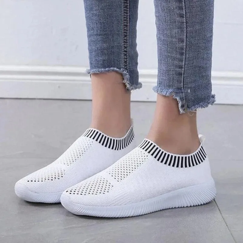 Rimocy  New Breathable Mesh Sneakers Women Flats Lightweight Non-slip Sports Shoes Ladies Comfortable Soft Sole Casual Shoes