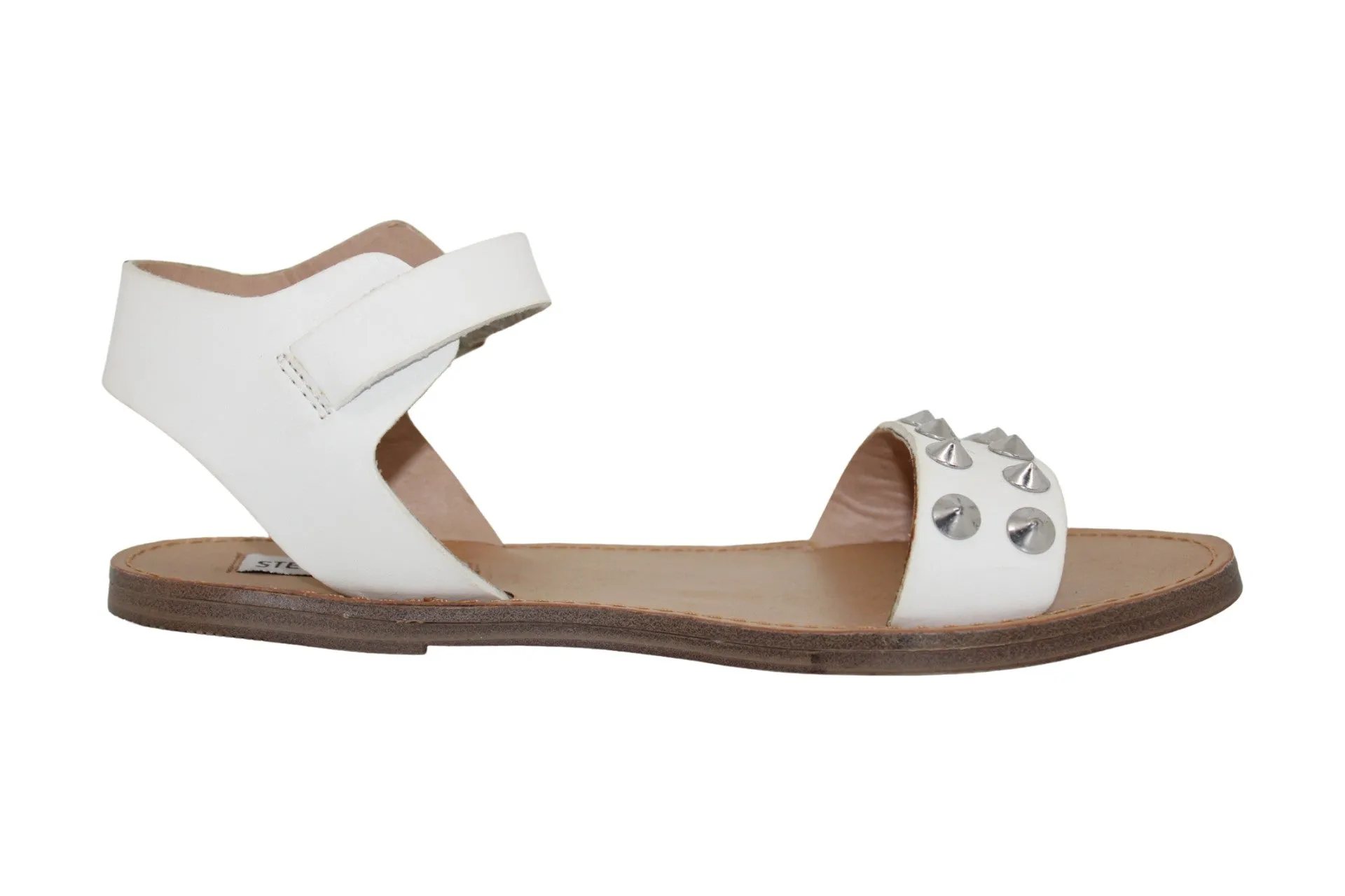 Steve Madden Women's White Leather Open Toe Sandals - Size 11