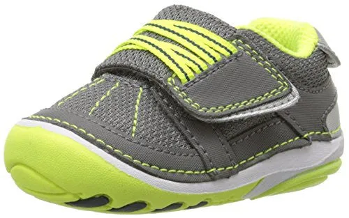 Stride Rite Infant/Toddler Soft Motion Booker Sneaker, Grey/Lime