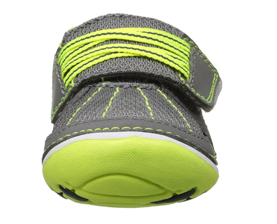 Stride Rite Infant/Toddler Soft Motion Booker Sneaker, Grey/Lime