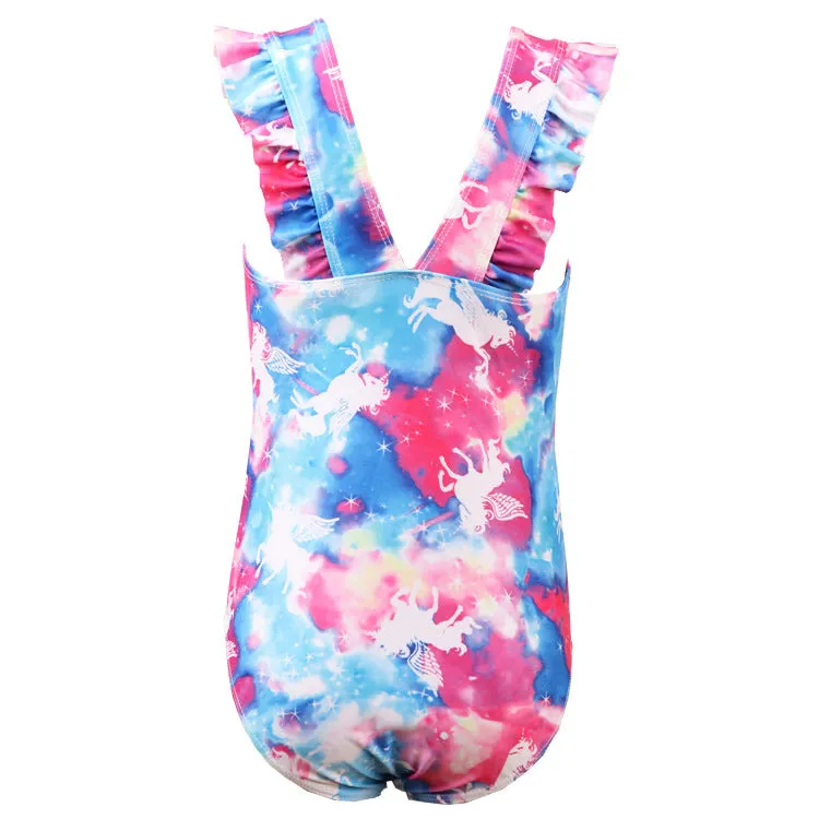 Swimsuit  Baby One-piece  Cute Quick-drying Girl Unicorn  Lace Swimwear