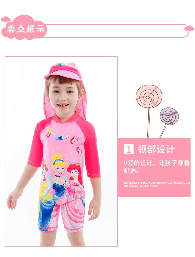 Swimsuit  Children's  Girl's One-Piece Swimming Suit 2-8 Years Old  Children's Clothing  Girl Princess