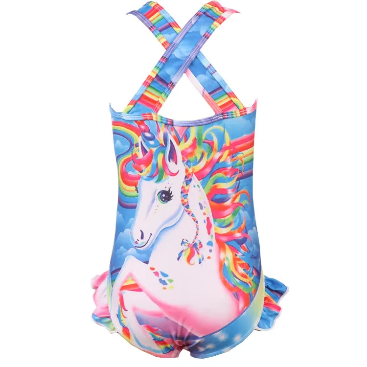 Swimsuit Children's  Unicorn Unicorn Girl Spaghetti Straps One-Piece Swimwear