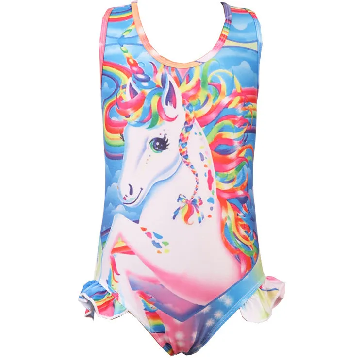 Swimsuit Children's  Unicorn Unicorn Girl Spaghetti Straps One-Piece Swimwear