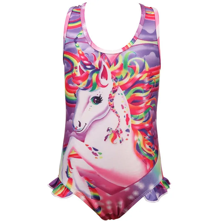 Swimsuit Children's  Unicorn Unicorn Girl Spaghetti Straps One-Piece Swimwear