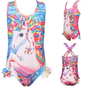 Swimsuit Children's  Unicorn Unicorn Girl Spaghetti Straps One-Piece Swimwear