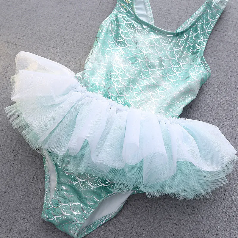 Swimsuit cross-border girls one-piece lace children's cute children's Swimwear