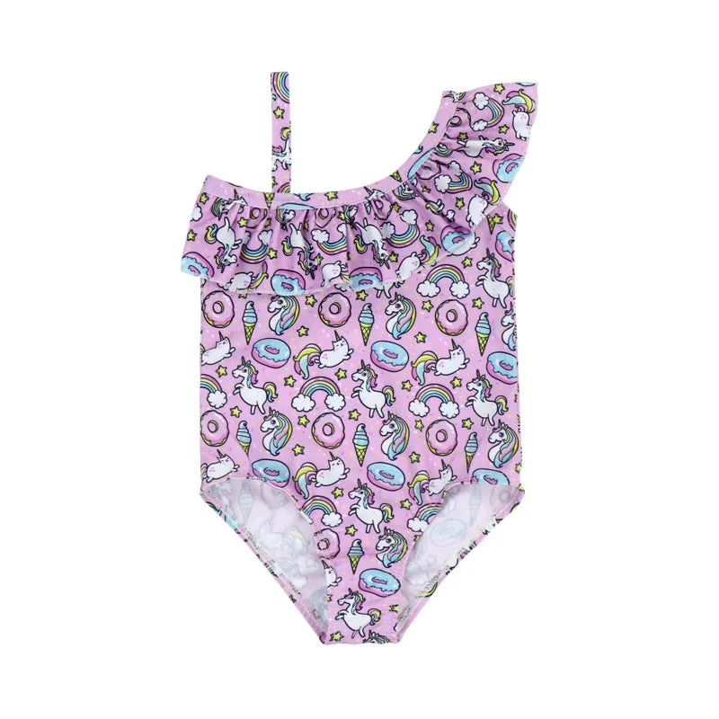 Swimsuit European  Infant Single-Shoulder Suspender for girls