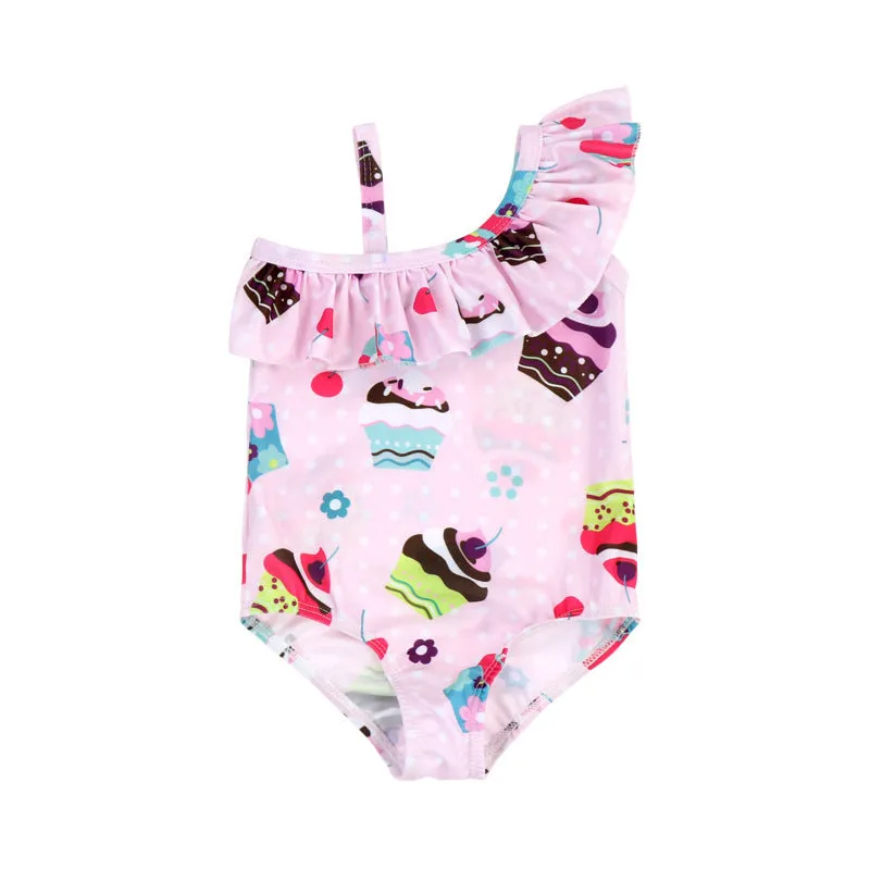 Swimsuit European  Infant Single-Shoulder Suspender for girls