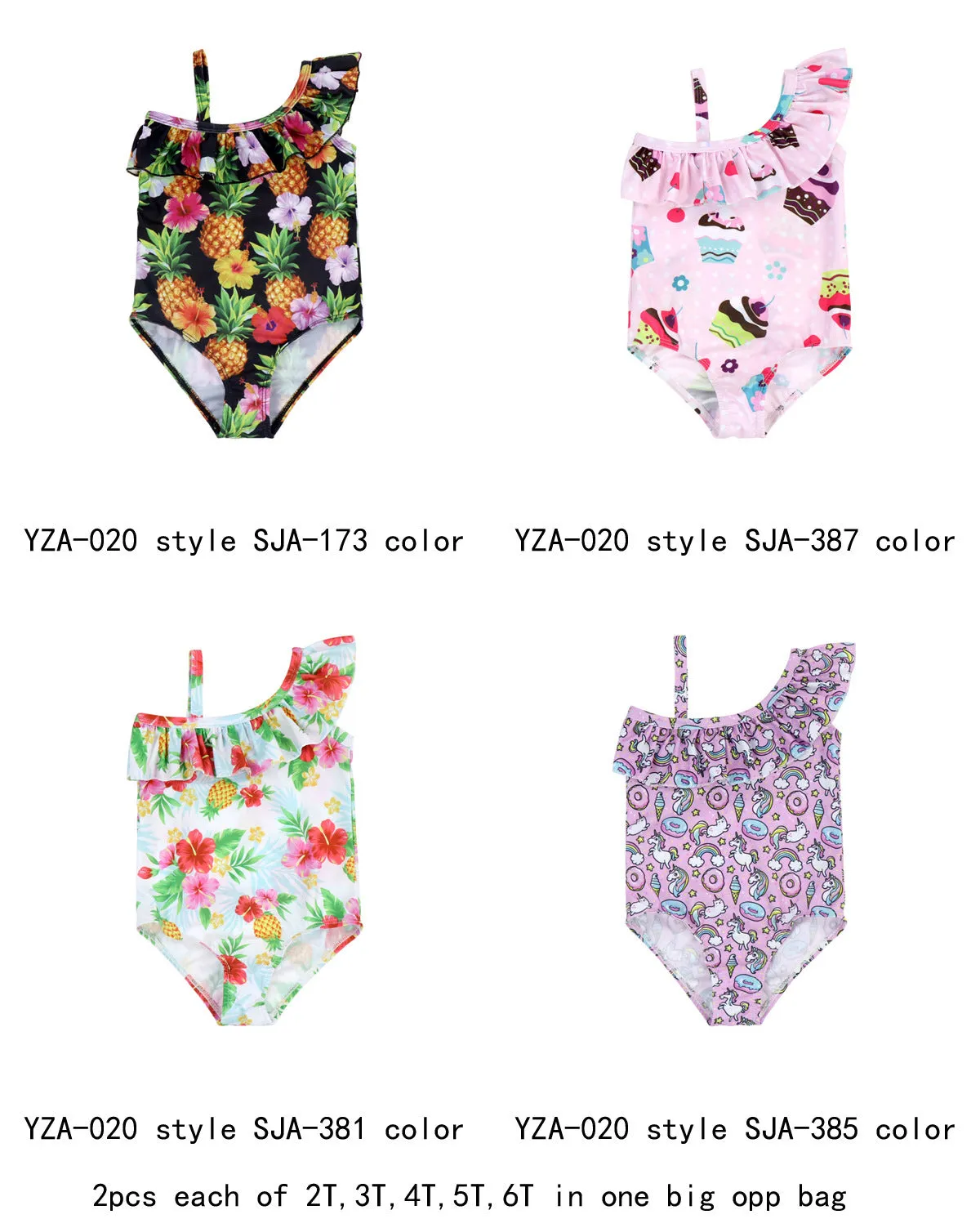 Swimsuit European  Infant Single-Shoulder Suspender for girls